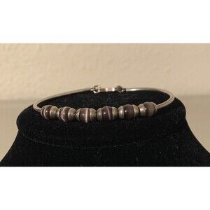 Vintage Sterling Silver Purple Cats Eye Bracelet